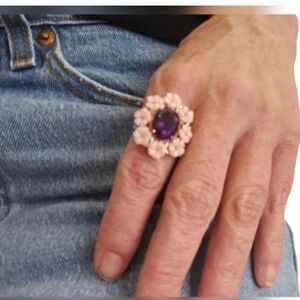 Amethyst and Mother of Pearl Ring